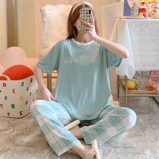 Phong Cách Mới Bộ Đồ ngủ nữ bigsize đồ bộ mặc nhà pijama nữ quần dài 50-70Kg cute dễ thương mặc ở nhà mùa hè