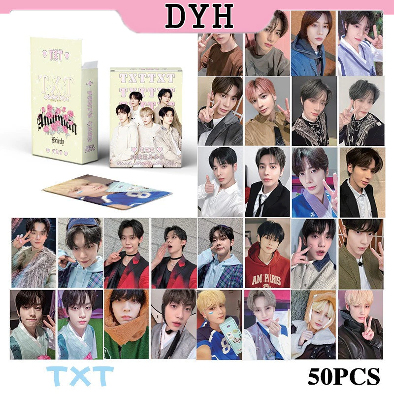 TXT Laser Card Set 50 Tấm Thẻ Ảnh KPOP LOMO Card Hình Nhóm Nhạc