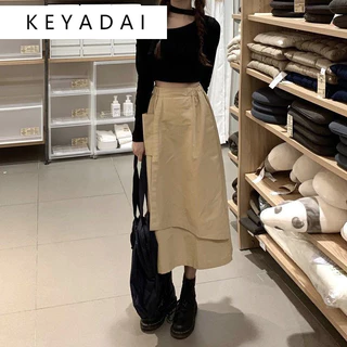 KEYADAI Chân váy chân váy chữ  Cute Casual Trendy Thể thao FS22111201 21Z240519