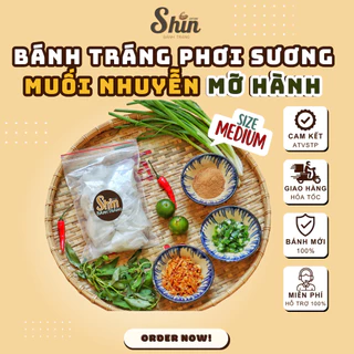 Bánh Tráng Phơi Sương Muối Mỡ Hành Tỏi Hành Phi Tắc túi Zip M