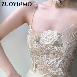 ZUOYINMO Áo 2 dây áo ba lỗ Thời trang hàn quốc ins rực rỡ may đo Gợi cảm WBX242057I 21Z240525