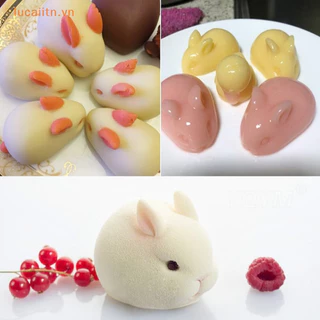 Lucaiitn Khuôn Thỏ Silicon Fondant Bunny Khuôn Bánh Sô Cô La Khuôn 6 Khoang Mousse Trang Trí Bánh Món Tráng Miệng Khuôn Nướng Bánh Mẫu DIY VN