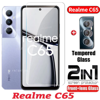 Kính cường lực bảo vệ 2in1 cho Realme C65 C 65 RealmeC65 4G Ống kính máy ảnh Phim bảo vệ màn hình Điện thoại HD Full Cover Phim kính bảo vệ