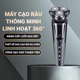 Máy Cạo Râu 3 Lưỡi Cao Cấp Cạo Râu Khô Ướt GUANGHE Thiết Kế Cao Cấp Chống Nước Công Nghệ IPX7