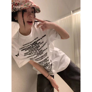 Ace Studios áo phông áo thun nữ croptop baby tee Đơn giản Xu hướng Thể thao Hàn Phong WTX2440RUI 17Z240424