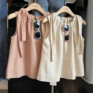 SOERVIMY áo phông áo thun nữ croptop baby tee phổ biến xu hướng Korean Casual WTX2430VNL 17Z240425