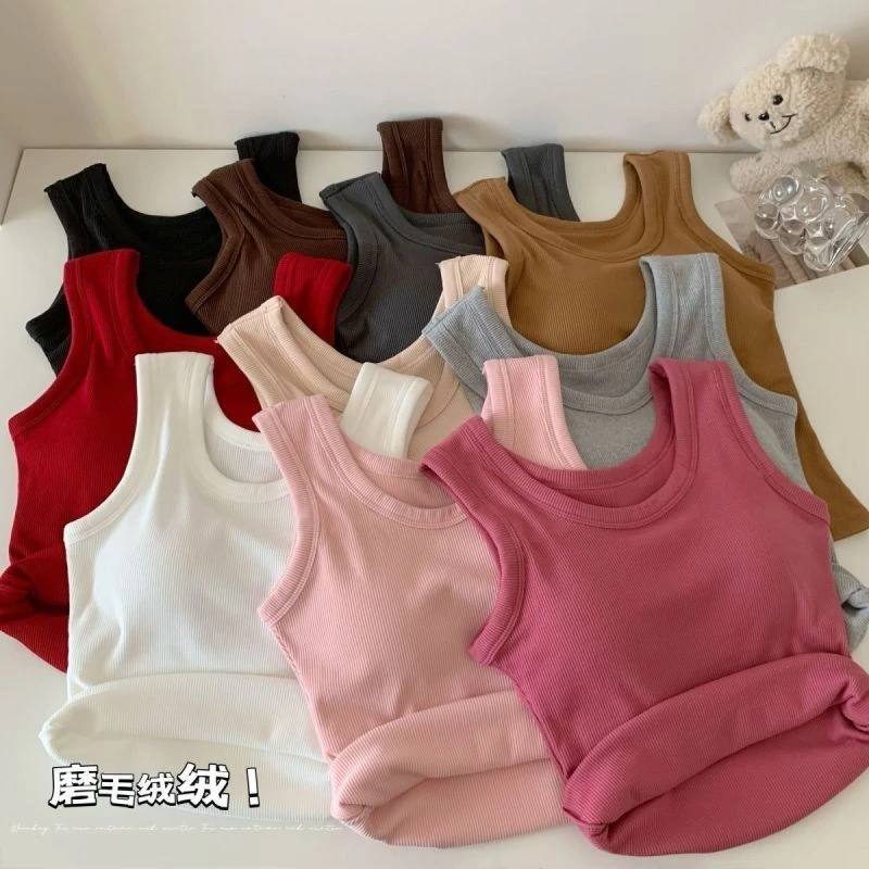 Phiên bản Hàn Quốc thời trang gợi cảm với áo vest không tay dáng ôm màu trơn