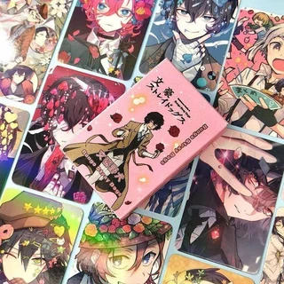 50 Cái / gói Bungou Đi Lạc Chó Thẻ Laser Dazai Osamu Nakahara Chuuya Edogawa Ranpo Akutagawa Ryuunosuke Thẻ In Hai Mặt LOMO Anime Thẻ Đồ Chơi