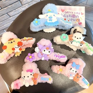 Sanrio Kawaii Bé Gái Kẹp Tóc Hoạt Hình Anime Kuromi Hello Kitty My Melody Cinnamoroll Kẹp Tóc Phụ Kiện Tóc Kẹp Cá Mập Cô Gái Quà Tặng Sinh Nhật