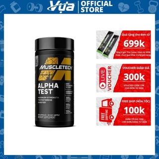 Viên uống MuscleTech - Alpha Test (120 viên) - Hỗ trợ tăng cường Testosterone, Nâng cao sức mạnh cơ bắp, Chính Hãng