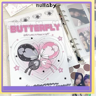 Album Ảnh NULLABY, Chất Kết Dính Thẻ Ảnh Bướm Màu Đen A5, Hộp Đựng Bưu Thiếp Vỏ Lá Rời