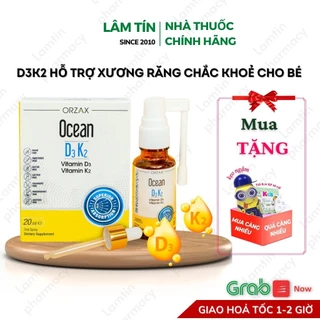 ✔(Tặng Khẩu Trang 4LChất Chính Hãng)  0CEAN D3K2 bổ sung vitamin D3 K2 hỗ trợ chiều cao và chắc xương cho trẻ sơ sinh