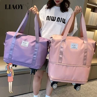 Gói Duffle LIAOY, Túi xách lăn có thể gập lại, có bánh xe Túi đeo vai hành lý có thể mở rộng nhiều túi