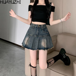 HUAYUZHI váy Chân váy thời trang váy nữ hàn quốc Cute Fashion phổ biến WSQ2440GQV 15Z240411