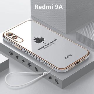 Ốp Lưng Redmi 9A Mạ điện Lá phong TPU Mềm Ốp Điện Thoại Redmi 9A