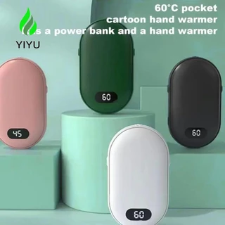 Máy hâm nóng tay YIYU, Sạc dự phòng USB di động 2 in1, Điện sưởi ấm Màn hình kỹ thuật số Máy sưởi bỏ túi Mini cầm tay dành cho sinh viên
