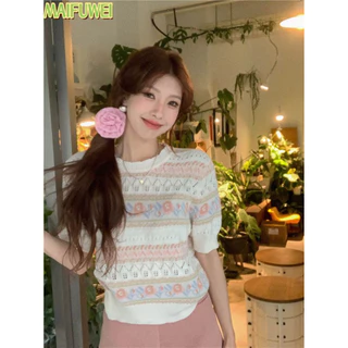 MAIFUWEI áolen áo cardigan khoác tingoan  Stylish Korean Fashion Phong cách WMJ2440RIB 16Z240419