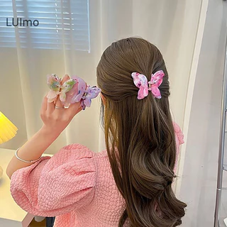 Luimo Màu Sắc Tương Phản Bướm Acrylic Cá Mập Kẹp Thanh Lịch Tính Khí Tóc Thời Trang Vuốt Tóc Mũ Cho Bé Gái Phụ Kiện Tóc SBS