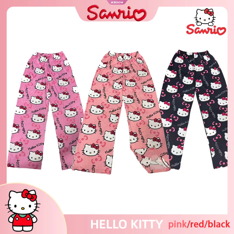 Hello Kitty Cotton Rời Phong Cách Mùa Hè Nữ Pyjama Quần Pyjama Quần Nữ Nam Hoạt Hình Ngủ Đáy Phòng Chờ Mặc Bé Gái Ngủ