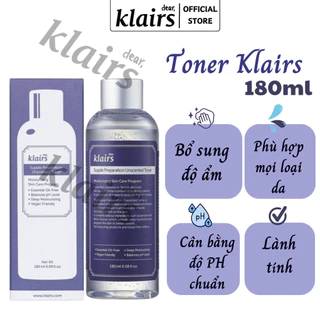 [CHÍNH HÃNG]Toner dưỡng ẩm, Nước cân bằng da Klairs 180ml không mùi, dưỡng ẩm tức thì – Nước hoa hồng dưỡng ẩm