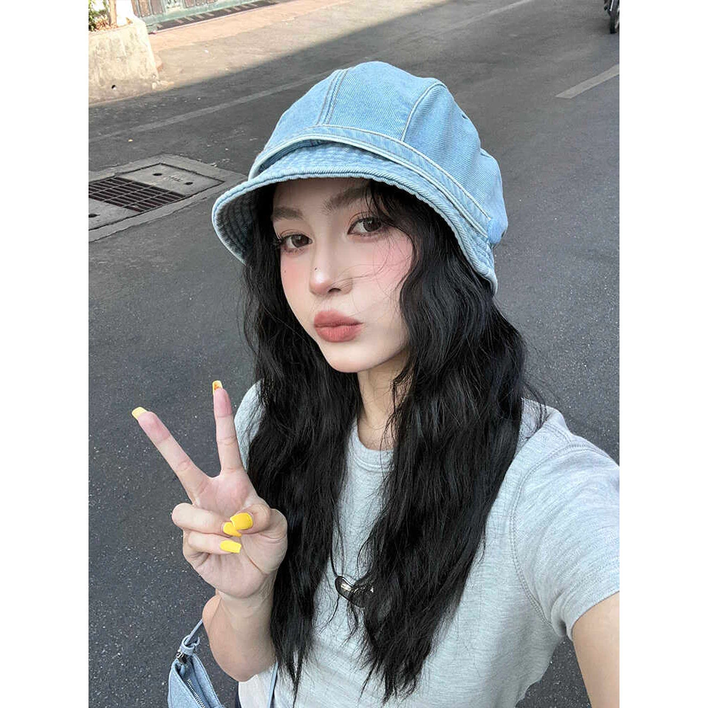 Dongdaemun Cùng Phong Cách Retro Cao Bồi Đạt Đỉnh Cọc Mũ Xuân Hè Đi Chơi Phong Cách Đường Phố Nồi Nữ Mặt Bé Họa Sĩ Mũ