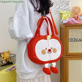 Túi đựng trái cây Kawaii TRENDYTRENDZ, Túi đeo chéo Túi đeo vai quả lê dễ thương, Thời trang sáng tạo Dung tích lớn Hoạt hình Túi đựng ngôi nhà màu đỏ sang trọng dành cho bé gái