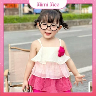 [Siêu Sale] Bộ quần áo bé gái mùa hè xinh xắn 9-30kg - Có size mẹ - Áo 3 tầng phối màu [Mimi Meo - P112]