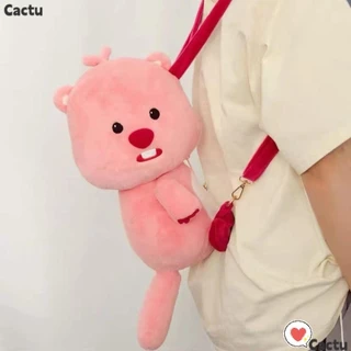 Cactu Sang Trọng Ba Lô, Quà Tặng Ba Lô Loopy Beaver Dễ Thương, Túi Gối Đồ Chơi Sang Trọng Có Thể Điều Chỉnh Trẻ Em