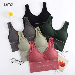 Áo vest hình chữ U LETO cỡ lớn, áo ngực thể thao lưng liền mạch, áo khoác ngoài chạy bộ thể dục, áo quấn ngực mẫu nữ