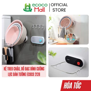 Kệ treo chậu nhà tắm Ecoco | Giá để đồ vệ sinh có móc treo không khoan tường đa năng cao cấp VN