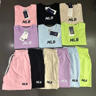 Bộ cotton MLB nam nữ xuất dư chất đẹp, hàng unisex lên nam nữ đều mặc được cả nhà làm đồng phục size 42-60