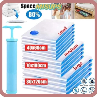 Túi nén MISUPS 1PC, Túi đựng quần áo du lịch Túi đóng gói chân không, Túi đựng chân không trong suốt tiết kiệm không gian dung tích lớn