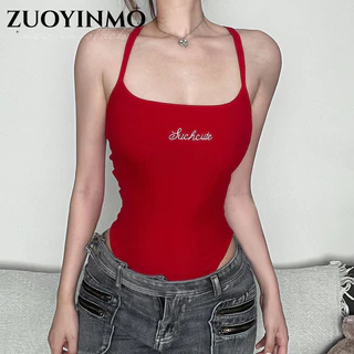 ZUOYINMO bodysuit áo hở lưng áo liền quần Phong cách Thông thường trendy Gợi cảm WCS2451XCU 23Z240603