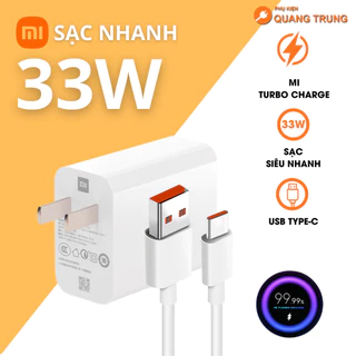 Sạc Xiaomi 33W, Sạc Nhanh Xiaomi 33W, Bộ Sạc Nhanh Xiaomi 33W - Mi Charge Turbo 33W Siêu nhanh - Bảo Hành 6T