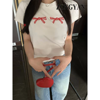 ZONGYAN áo phông áo thun nữ croptop baby tee Comfortable Hàn Phong thời trang Đơn giản WTX244089S 15Z240412