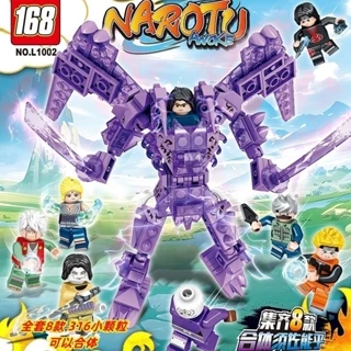 Naruto Lắp Ráp Khối Xây Dựng Đồ Chơi Naruto Sasuke Kakashi Cột Masu Xông Hơi Tương Thích Lego Hạt Nhỏ