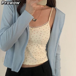 Prowow Áo 2 dây áo ba lỗ Thời trang hàn quốc Gợi cảm trendy chic Thoải mái WBX2440KU9 19Z240508