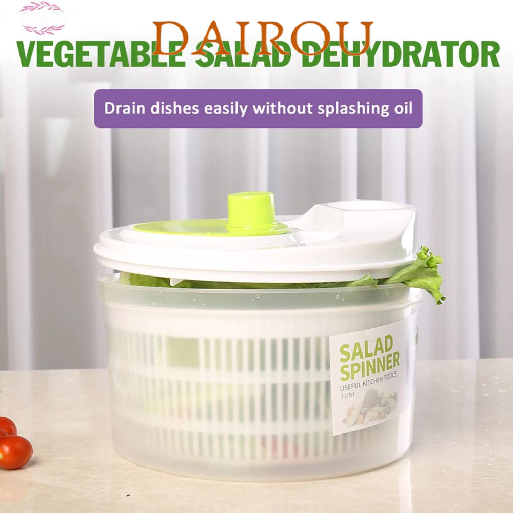 Dairoukitchen Giỏ làm sạch rau củ Giỏ làm sạch rau củ salad rotator tiết kiệm nước nhựa salad dewatering giỏ