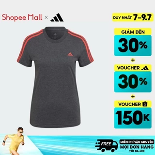 [7-9.7-VOUCHER 30%]adidas Phong cách sống Áo thun 3 Sọc ôm sát Essentials Nữ Xám HF7237