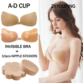 Zxyouping Nữ Vô Hình Silicone Núm Vú Băng Áo Ngực quây Chống Trượt Tự Dính Áo Ngực Gợi Cảm Khóa Trước Push Up Áo Ngực Silicon