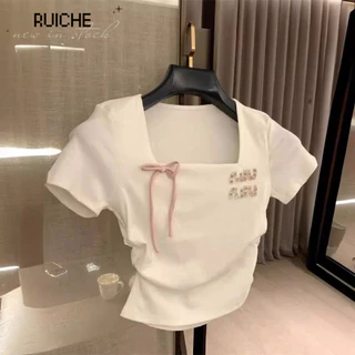 RUICHE áo phông áo thun nữ croptop baby tee hàn quốc Popular Dễ thương Fashion WTX2450LYO 20Z240515