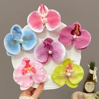 1 Chiếc Ngọt Ngào Bé Gái Đẹp Phalaenopsis Hoa Kẹp Tóc Bên Nổ Kẹp Phụ Kiện Tóc