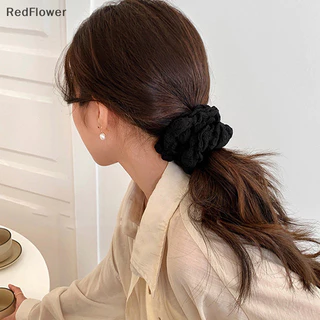 Redflower Lông Tơ Xếp Ly Scrunchie Lớn Intese Buộc Tóc Cho Nữ Cao Đuôi Ngựa Co Giãn Tóc Lớn Nhẫn Cô Gái Pháp Mũ Đội Đầu Mũ Đội Đầu TH