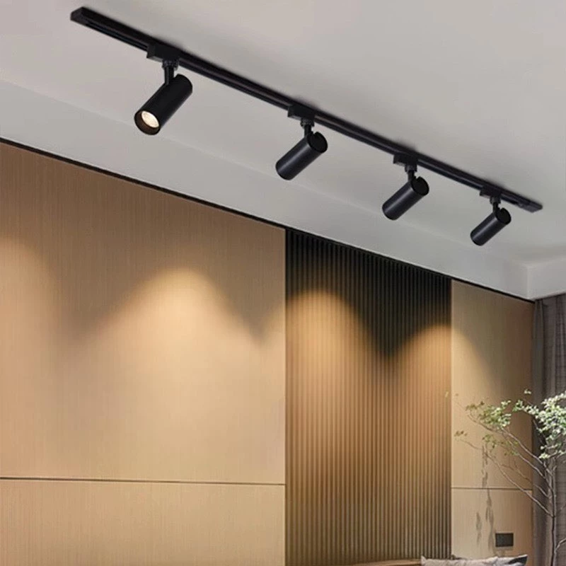Combo 4 Đèn Rọi Ray Ống Bơ 10w/ 12w/ 20w/ 30w + 1 Thanh Ray 1,0m Trang Trí Cửa Hàng Quần Áo