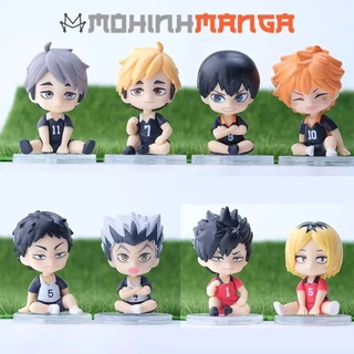 Mô hình 8 nhân vật ngồi Haikyuu chibi Vua bóng chuyền Koshi Yu Nishinoya Kei Tsukishima Tobio Kageyama Shoyo Hinata