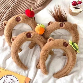 Kawaii Capybara Băng Đô Hoạt Hình Sang Trọng Tóc Vòng Trang Điểm Rửa Mặt Chụp Ảnh Tiệc Giáng Sinh Trụ