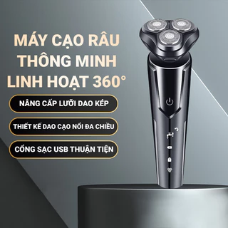 Máy cạo râu thông mịn 3 lưỡi cao cấp thiết kế chống nước công nghệ IPX7 cạo râu khô ướt, giá siêu rẻ siêu chất lượng