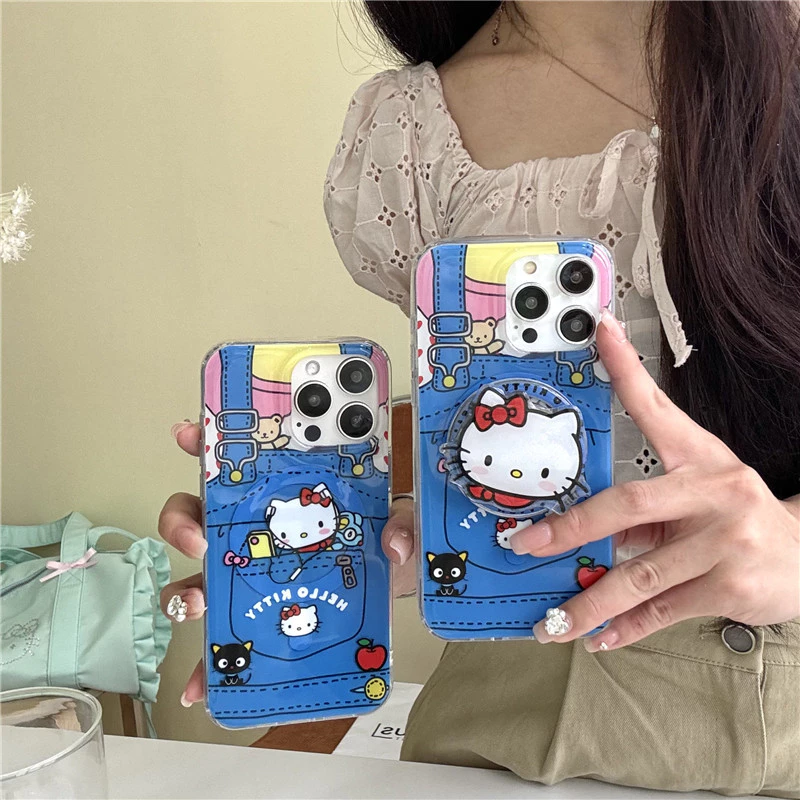 Ins Quần yếm dễ thương kitty Cat Giá đỡ từ tính cho Apple 14 Vỏ điện thoại iPhone13ProMax Phong cách mới 12 Chống sốc 13pro Silicone 11 Nữ 14 Hộp bảo vệ 15 sáng tạo độc đáo cho iPhone 15 15pro 15PROMAX 14 14PRO 14promax 12 12promax Vỏ điện thoại Vỏ bảo vệ