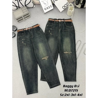 60-90KG QUẦN BAGGY JEAN RÁCH 1 BÊN MÃ D7215 BIGSIZE VƯƠNG NGỌC HÂN