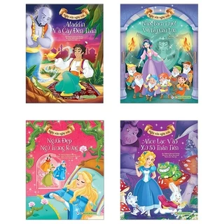 Sách Bộ 4 Sách Ngày Xửa Ngày Xưa: Nàng Bạch Tuyết + Người Đẹp Ngủ Trong Rừng + Aladin + Alice Lạc Vào Xứ Sở Thần Tiên
